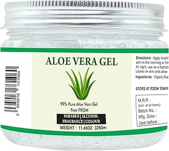 Aloe Vera Gel | 100% Pure Natural Aloe Gel | For Moisturizing Face Skin & Hair Care,Durable Moisturizing Hydrating Soothing | Non-Sticky (325gm-11.46 oz)
