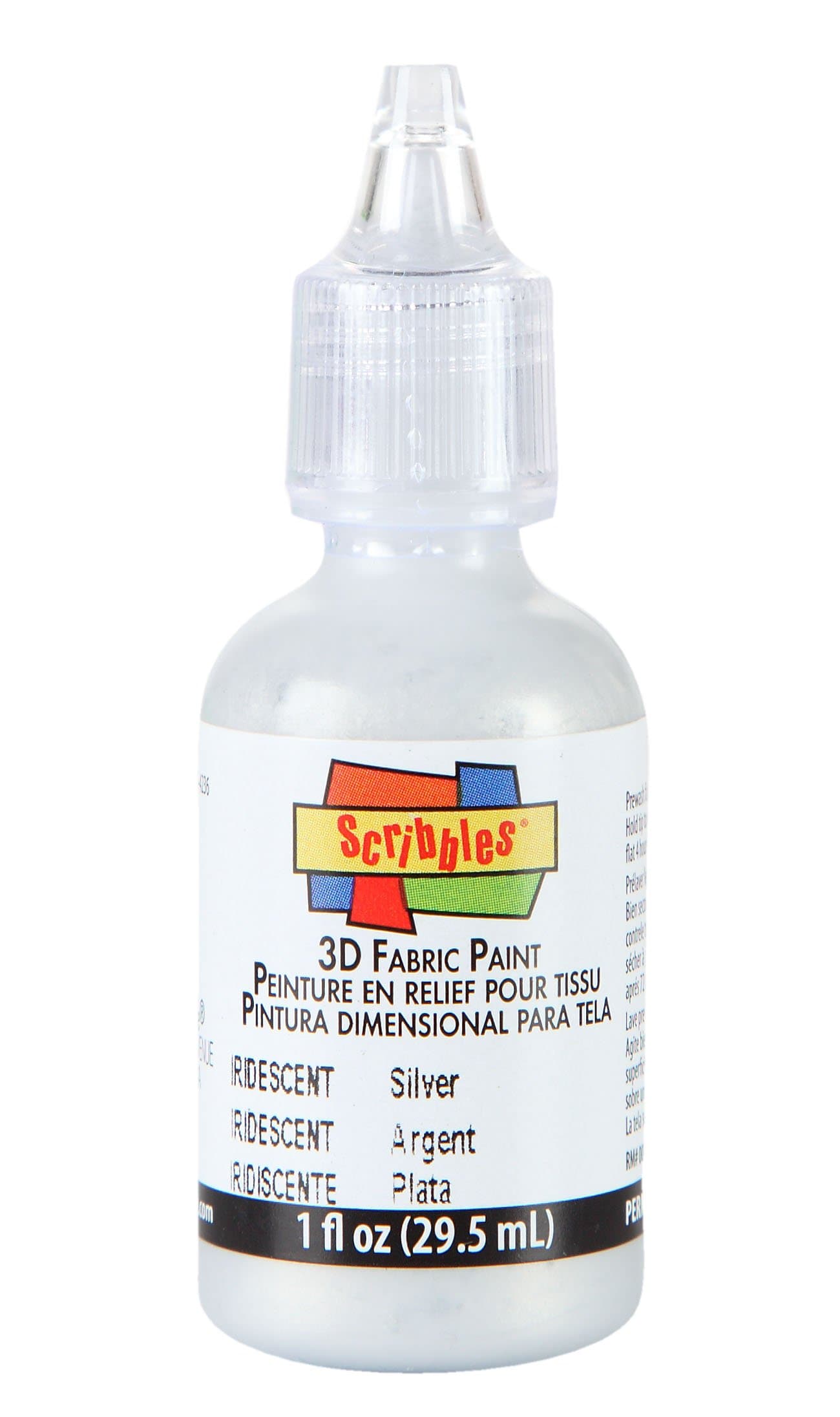 I Love To Create Scribbles 3D Fabric Paint 1oz-Iridescent - Silver