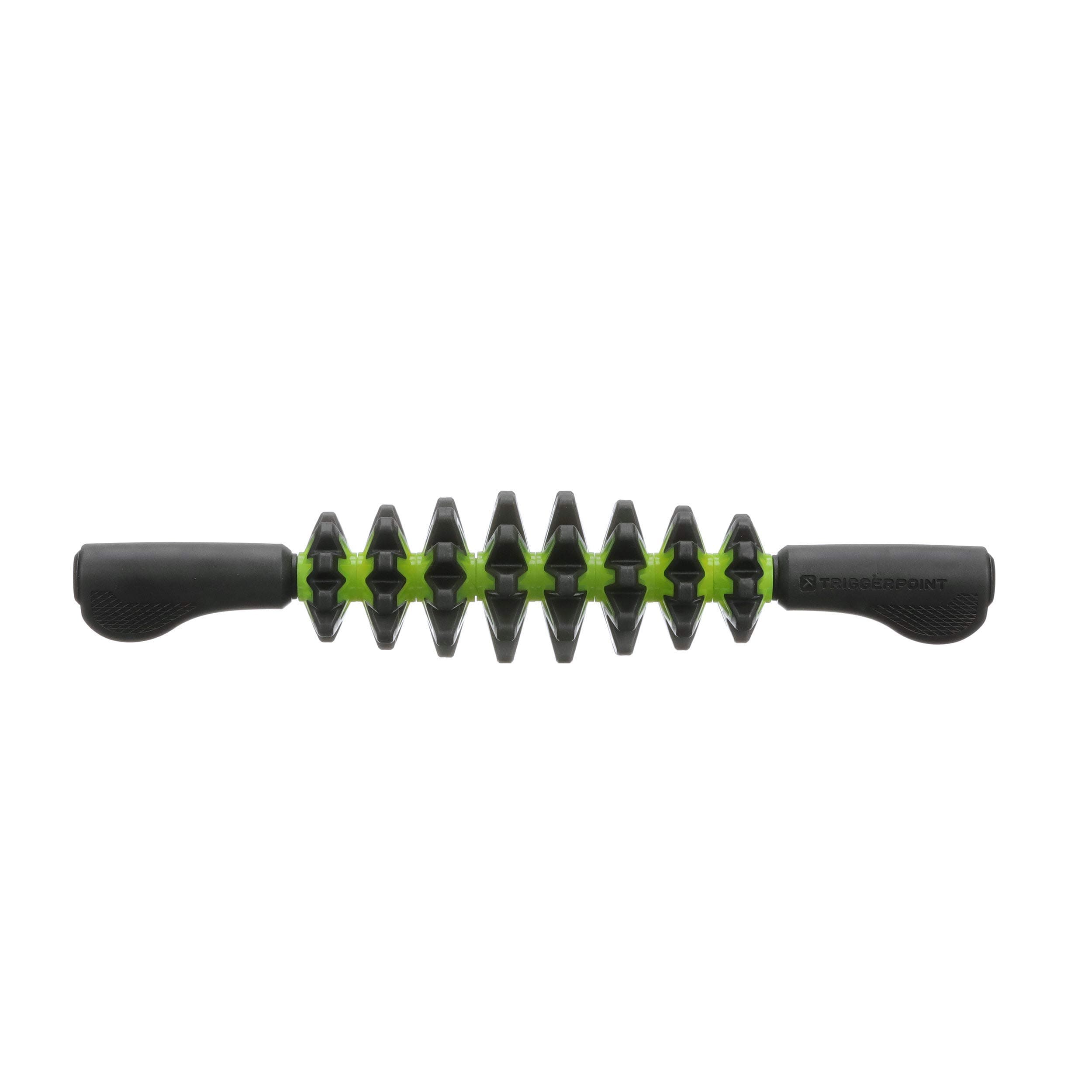 TriggerPoint STK Manual Massage Roller - Portable Roller with AcuGRIP Handles, Targets Large Muscle Groups and Specific Areas - 3D Surface Channels Blood and Oxygen for Mobility, Target, Green