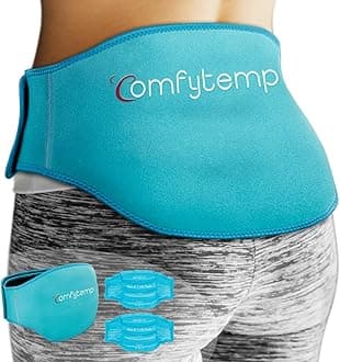Comfytemp Ice Pack for Back Pain Relief, 2 Packs, Reusable Gel Lower Back Ice Pack Wrap for Sciatica Injuries with Hot Cold Compress, Back Relief for Lower Lumbar, Waist, Sciatic Nerve, Herniated Disc