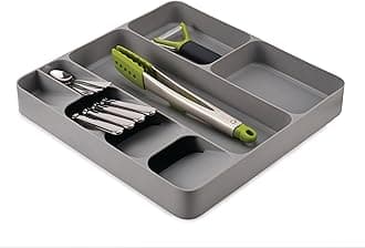 Joseph Joseph 85127 DrawerStore Organizer Tray, Utensil and Gadgets, Gray, 15.6 x 15.1 x 2.1 Inches (Pack of 1)