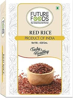 Future Foods Premium Red Rice |Rich in Antioxidants | Multiple Health Benefits | Ideal for Diabetic Patients | Supports Digestion | Fiber Rich | Iron & Vitamin Rich, 450 gram