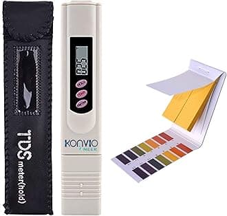 KONVIO NEER Imported Digital LCD TDS Meter for RO Water Filter Tester and Measuring with pH 1-14 Test Indicator Litmus pH Paper, ph Meter, Water and Soil testing with 80 Strips 1-14 Test Indicators