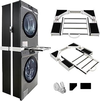 MaxWorks Stacking Kit for Washer and Dryer, Universal Stacking Kit for Washing Machine and Dryer with Pull-Out Racks
