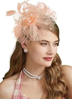 Cizoe Fascinators Hat for Women Flower Cocktail Tea Party Derby Kentucky Wedding Headwear Top Hat
