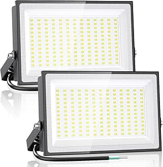 Onforu 150W LED Flood Light Outdoor,15000LM Security Lights, IP66 Waterproof Outdoor Floodlight, 2 Pack 6500K Daylight White LED Exterior Lighting for Basketball Court, Stadium, Playground