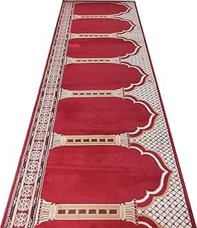 Carpet Mahal Washable Zanamaz Rolls for Prayer and Hall Size 4x50 feet Runner 0.5 inch Thickness, (Multi)