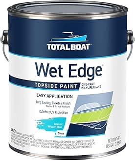 TotalBoat Wet Edge Topside Marine Paint Premium Polyurethane Coating for Boats, RVs, Exterior Trim, Fiberglass, Metal, and Wood (Classic Whaler Blue, Gallon)