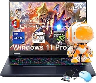 acer Predator Helios-18 Gaming Laptop - 18" 2.5K IPS 240Hz Display, Intel 24-Core i9-14900HX, GeForce RTX 4080, 64GB DDR5, 4TB SSD, Backlit KB, Wi-Fi 7, Windows 11 Pro, Lifetime Office, w/Drive