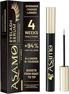 Eyelash Growth Serum – 15 Plant Extracts for Longer, Denser & Robust Lashes,Boosts Natural Lash Development,eyelash serum,Enhance Natural Beauty, Hypoallergenic Oil Free,lash growth serum（Black-Gold）