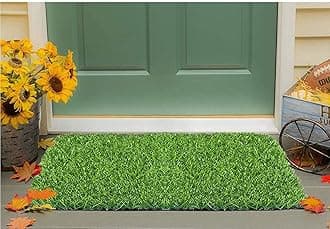 Status Contract Artificial Grass Mat for Outdoor Balcony Décor| (12x18cm)| Green Lawn Floor Carpet Living Room|Home and Kitchen Floor Mat|Outdoor Carpet Waterproof (Natural Green), Artificial Grass