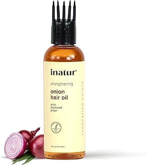 inatur Onion Hair Oil | For Hair Growth, Strengthens Roots, Reduces Hair Fall & Dandruff | With Blackseed, Ginger, Sesame & Manjistha | Silicone-Free, Non-Greasy | Natural for All Hair Types | 100ml