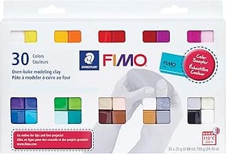 Fimo Professional Soft Polymer Clay, 30/Pkg, White, Multicolor, 1.87 pounds, Modeling, Sculpting, Decorative Art