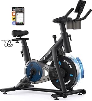 MERACH エアロバイク フィットネスバイク アプリ連動 ZWIFT Kinomap対応 ハイエンドモデル マグネット式 静音 無段階負荷調整 カップ ダンベル タブレットホルダー付き サドル・ハンドル調整可能 スピンバイク ルームバイクトレーニングバイク 組立簡単 移動便利 室内自転車 家庭用
