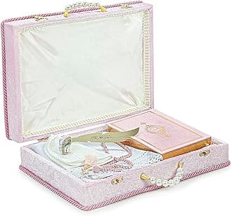 Muslim Prayer Rug Set, Islamic Dowry Gift Box for Men & Women, Shawl, Kufi Hat, Digital Beads Counter, Quran Gift, Elegant Islamic Gifts Set for Ramadan & Eid & Wedding, Pink