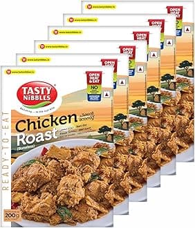 Tasty Nibbles Ready to Eat Chicken Roast 200g [Pack of 6]| Open Heat & Eat | Non-Vegetarian | No Added Preservatives | Japanese Retort Technology