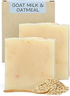 AUTHENTIC BATH & SOAP Cold Processed - Goat Milk and Oatmeal Soap Bar - Anti-Aging & Soothing for Men & Women, Natural, Handmade, no Parabens or Sulfates, Face & Body. (Pack of 2) 120 gr Each