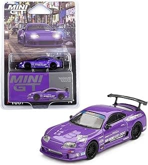 Diecast Model Car Compatible with Mini GT 1:64 Toyota Supra (A80) Top Secret GT-300 Top Secret Gold Limited Edition MGT00961