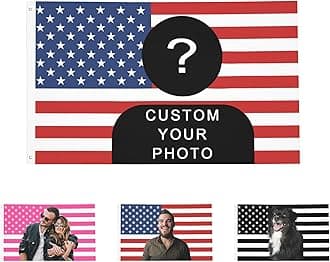 OHORTEB Custom Photo Flag Design Your Own Picture Text Logo Personalized Flag Customizable Image Gifts for Indoor Outdoor Decoration (Red (American), 2X3 FT)
