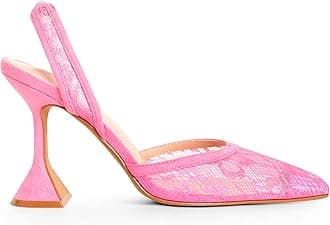 Slingback Mesh Mule Heels for Women with 3.75 Inches Heel
