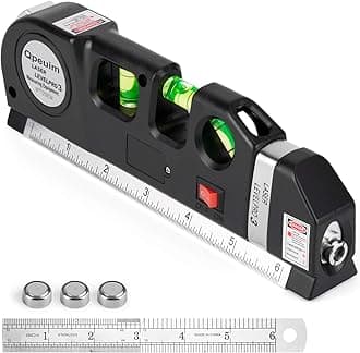 Multipurpose Laser Level Kit - Standard Cross Line Leveler Beam Tool With Metric Rulers By Qpeuim