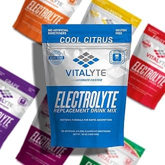 Vitalyte Electrolyte Powder Drink Mix, Isotonic Electrolyte Hydration Mix, Case Pack (6 Pack, Cool Citrus)