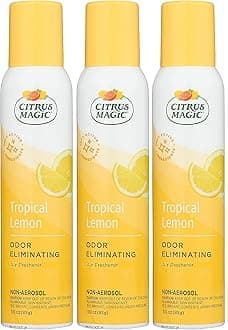Citrus Magic Natural Odor Eliminating Air Freshener Spray, Tropical Lemon, 3-Ounce, 3 Fl Oz (Pack of 3), 3 Ounce
