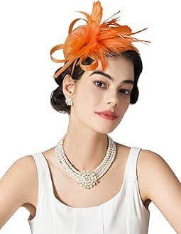 Tulle Fascinators for Women, Tea Party Hats for Kentucky Fascinators Derby, Cocktail, Wedding, Fancy Dress Party