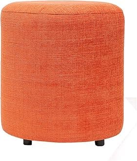 Siwa Style Barrel Round Orange Pouffe-15 Inch Diameter-17 Inch height-30470