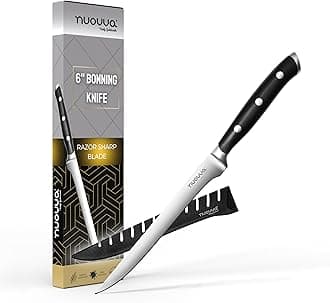 Kitchen Boning Knife – Professional Filleting Knives – 6 inch German High Carbon Stainless Steel – Meat and Fish Slicing Knife