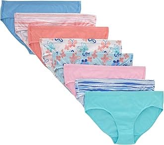 Girls' Organic Underwear, Brief & Hipster, Toddler & Girl Sizes, Pure Comfort Organic 100% Cotton Panties, 8-pack