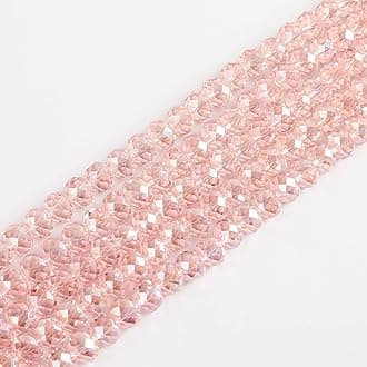 4mmPink AB Rondelle Glass Beads for Jewelry Making 1200pcs Faceted Briolette Shape Crystal Spacer Beads Assortments Supplies Accessories for Bracelet Necklace for Wholesale