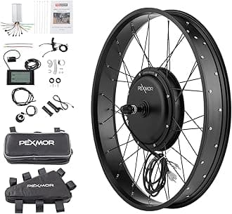 Electric Bike Conversion Kit, 48V 1000W 26" Fat Front Wheel E-Bike Conversion Kit, Ebike Hub Motor Kit Upgrade 3 Mode Controller w/PAS/LCD Display/Twist Throttle Bicycle Ebike Wheel Kit