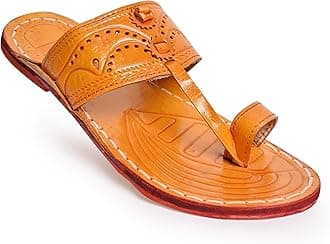 Royal Khwaab Men's Daily/Casual/Ethnicwear Slip-on Brown Color Flat Handmade Kolhapuri Chappal (Brown