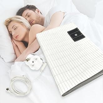 VizgifinGrounding Bed Sheet, Grounding Mat Earthing UK, Grounding Mat with 10% Silver Fiber & 90% Organic Cotton, Natural Wellness and Healthy Earth Energy (99×203cm)