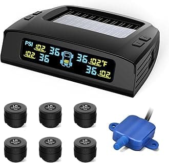Tymate RV Tire Pressure Monitoring System, Solar Charge TPMS, 6 Sensors & 5 Alarm Modes, M7-3 2024 Updated Color Display, W/Repeater for Longer Distance Transmission, 0-87 PSI for RV Trailer Camper