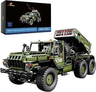 Rocket Artillery Building Set, Adults WW2 Military Tank Model Toy Construction Set, Army Vehicle Collectible Home Display, Gifts for Boys Teens Adults 61507