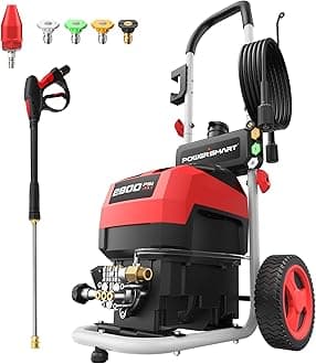 Electric Pressure Washer, 2800 PSI Max, 2.0 GPM, 8" Wheels, 5 Spray Tips and 1.5L Foam Tank, for Patio, Car, Driveway, Fence & Home Cleaning