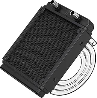 Clyxgs Water Cooling Radiator, 12 Pipe Aluminum Heat Exchanger Radiator with Tube for PC CPU Computer Water Cool System DC12V 120mm