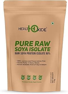 HealthOxide Soya Protein Isolate 90% - Unflavored (1kg) | 100% Plant-Based Vegan Protein Powder | Dairy-Free, Gluten-Free & Lactose-Free | Rich in Amino Acids, Vitamins & Minerals | Supports Muscle Growth, Recovery & Cholesterol Control