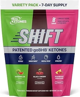 Real Ketones BHB Exogenous Ketones Drink Mix Packets Keto Electrolytes Powder Packets No Sugar with 4 Main Fasting Electrolytes Plus Hydrating Patented Keto BHB - 7 Count Variety Pack