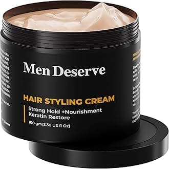 Men Deserve - Hair Styling Cream (100g) | Provides Strong Hold & Nourishment | Paraben & Sulphate Free | Non-Greasy Hair Cream for Men With Coconut Oil & Keratin | Hair Cream for Dry and Frizzy Hair