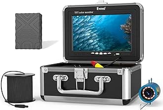 Eyoyo Underwater Fishing Camera, Ice Fishing Video Camear 1000TVL with 7 inch LCD Monitor, Waterproof Camera, 12pcs Infrared Lights Fish Finder for Ice Fishing, Lake, Boat