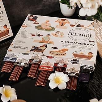 Trumiri Incense Sticks - Aroma Sticks - Total 120 Insence-Sticks (20 Insense x 6 Incence) - inciensos aromaticos - Incense Set - Natural Incense Sticks Variety Pack + Incense Holder for Aromatherapy