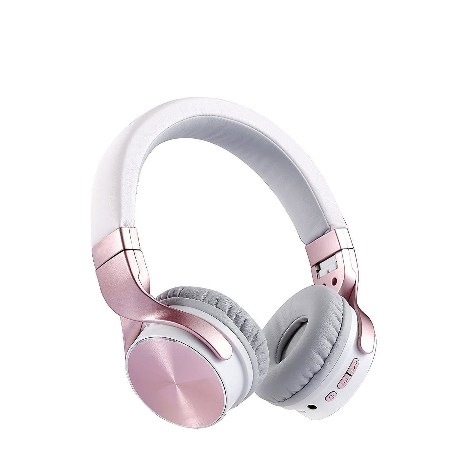 Wireless Bluetooth Headphones Over Ear, Adjustable Headset with Noise Isolation Memory-Protein Earmuffs, Hi-Fi Stereo Foldable Headphone with Mic, Perfect for TV Computer iPhone(Rose Gold)