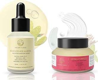Nature’s Kinn Midnight Miracle Night Cream & Advanced Age Renewal Serum Combo | Anti-Aging, Hydrating & Firming | With Saffron, Ashwagandha, Matrixyl 3000 & Hyaluronic Acid | 50gm + 30ml (Pack of 2)