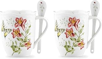 Lenox 833960 Butterfly Meadow Mugs And Spoon Set