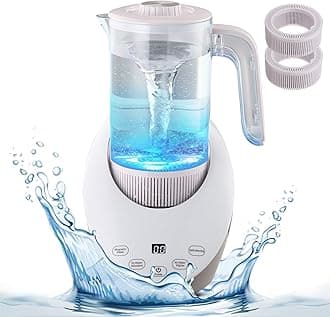 50oz Hydrogen Water Generator with SPE/PEM Technology, pH Balanced Electrolytic Pitcher, Calcium Sulfite Filtered Hydrogen Water Bottle