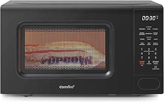COMFEE CMO-C20M1WB Countertop Microwave Oven with 11 power levels, Fast Multi-stage Cooking, Turntable Reset Function, Speedy Cooking, Weight/Time Defrost, Memory function, Children Lock, 700W