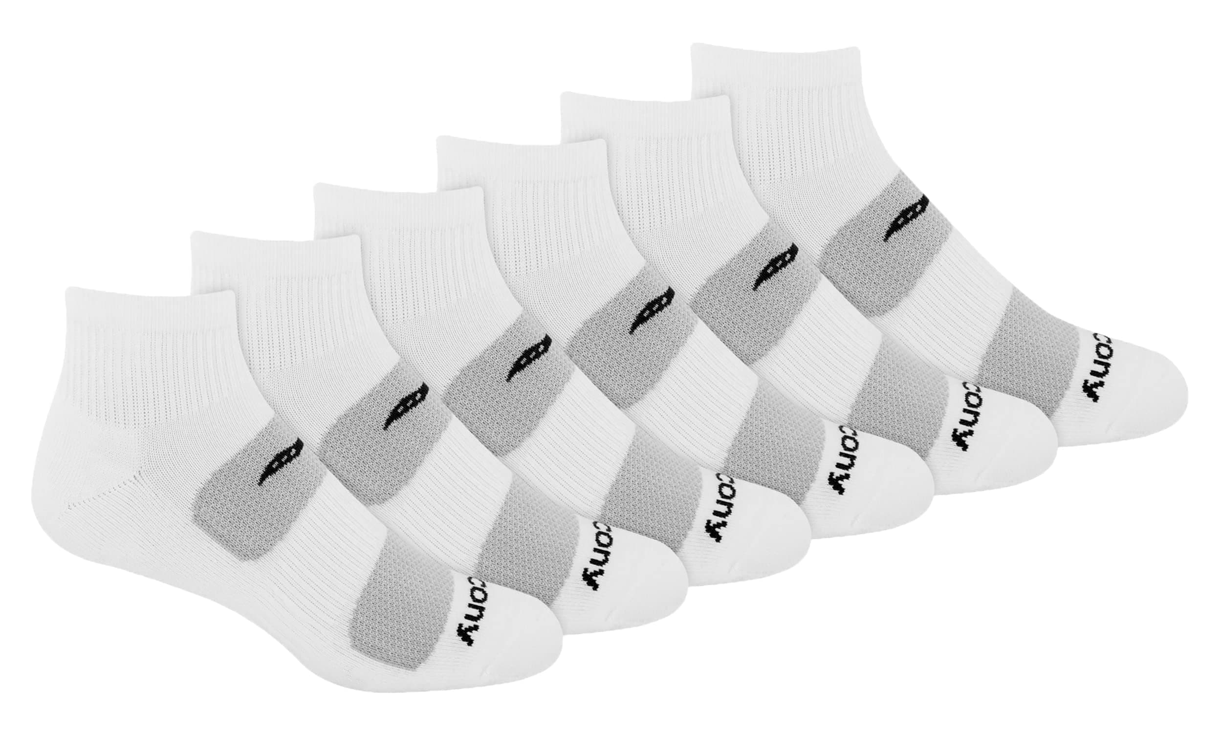 Saucony Men's Rundry Mesh Quarter Socks (6-Pack)